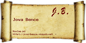 Jova Bence névjegykártya